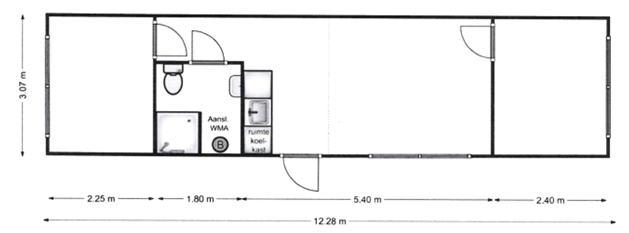 Plattegrond van huisvesting voor negen Oekraïense vluchtelingen