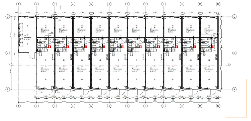Plattegrond van huisvestingsproject
