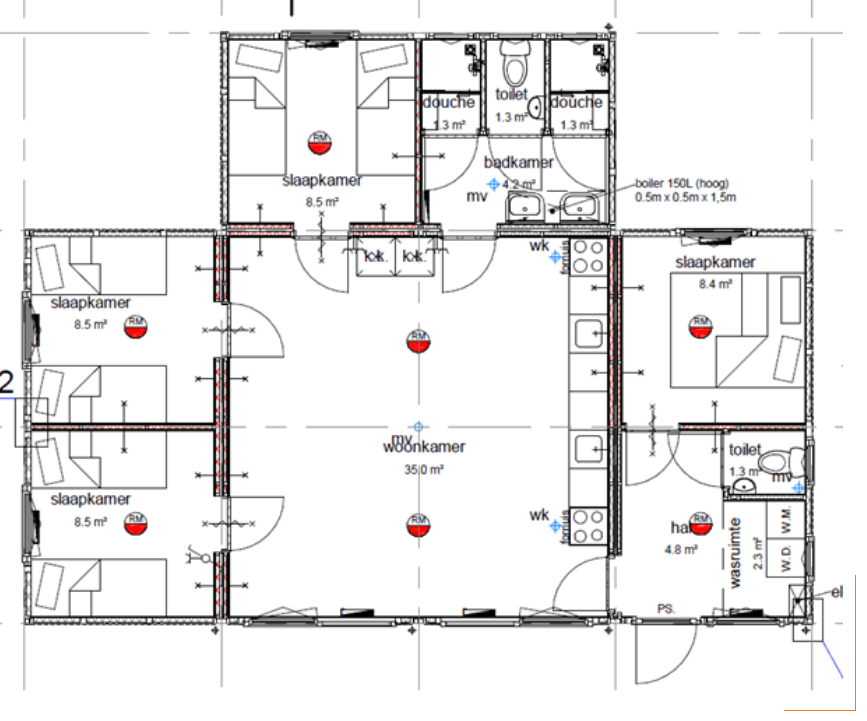 Plattegrond huisvestingsproject