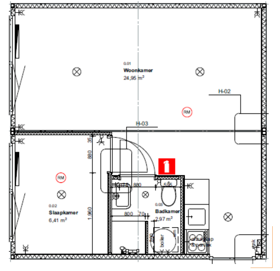 Plattegrond van een Skaeve Huse woning