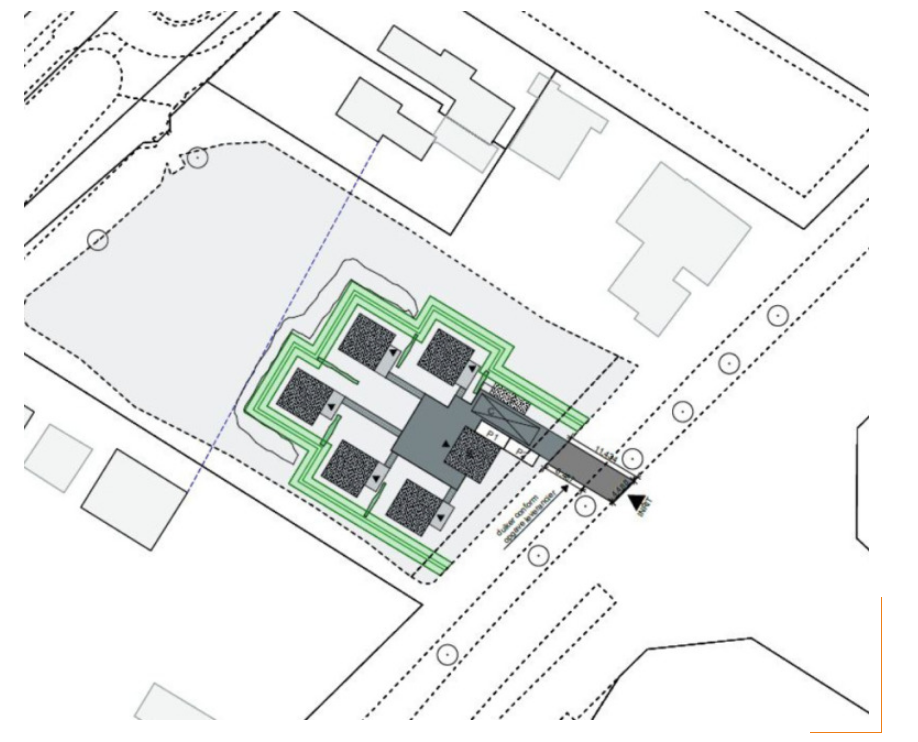 Situatie tekening van een Skaeve Huse project