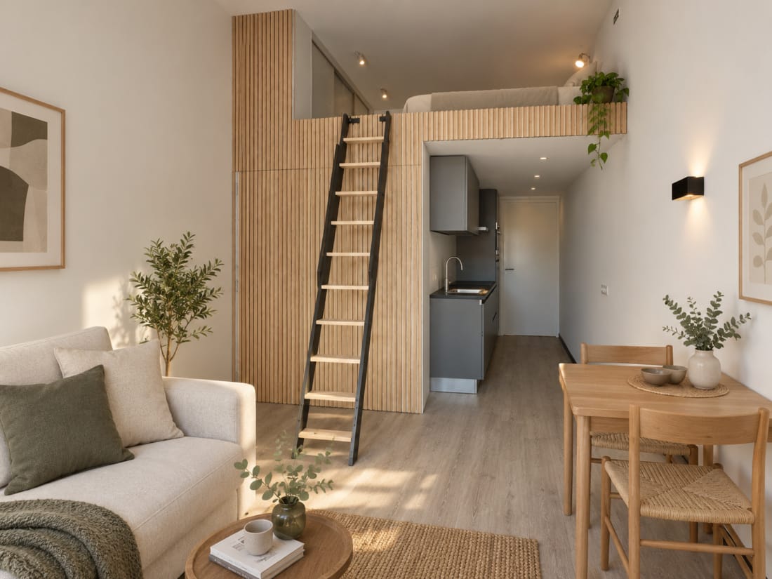 Mooie en luxe interieur van Tiny House