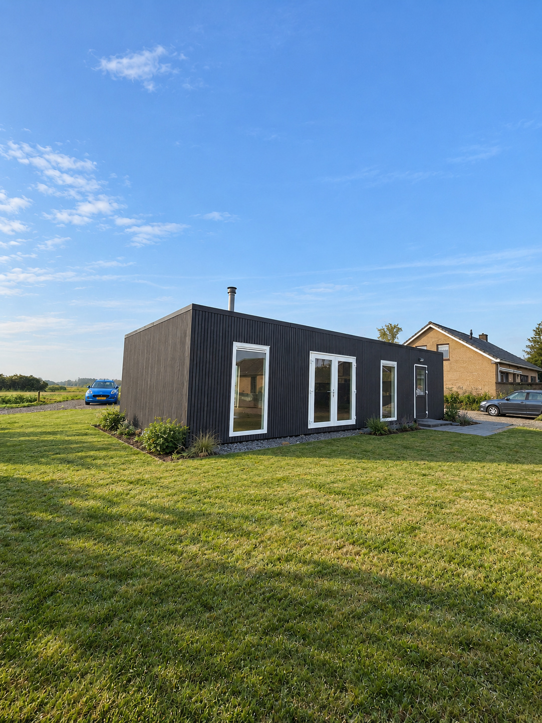 Mantelzorgwoning met witte kozijnen en luxe afwerking